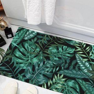 TWO New Tropical Leaf Print Bathroom/Door Mats